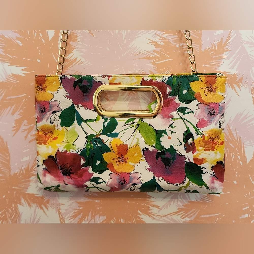 Kelly & Katie Convertible Crossbody Purse Clutch NWT Floral Print
